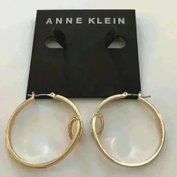 Anne Klein new Gold Tone Medium Ribbon Earrings - Picture 8 of 8